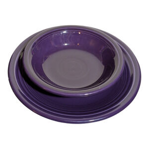 Fiesta Ware Set 1 Small Bowl/Dish And 1 Plate Plum Great Condition